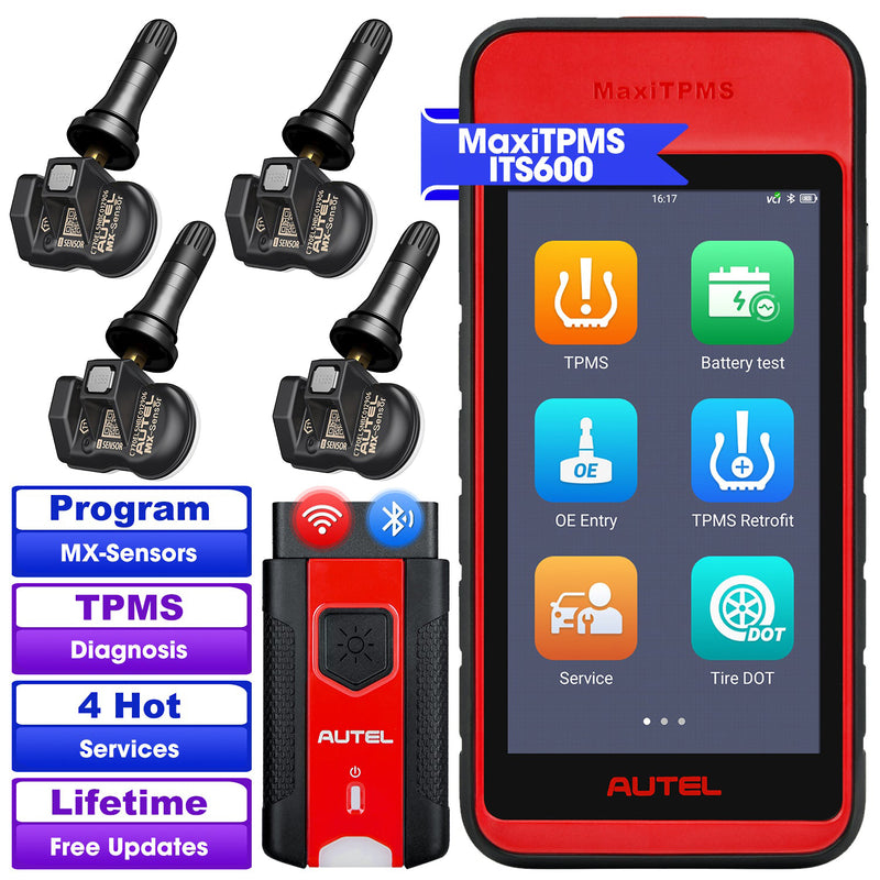 Autel MaxiTPMS ITS600(E) | TPMS Relearn Tool, TPMS Programming Tool Activate/Relearn All Sensors, TPMS Diagnostics, 4 Reset Functions (Oil Reset, BMS, SAS, EPB), Auto VIN (Free Update)