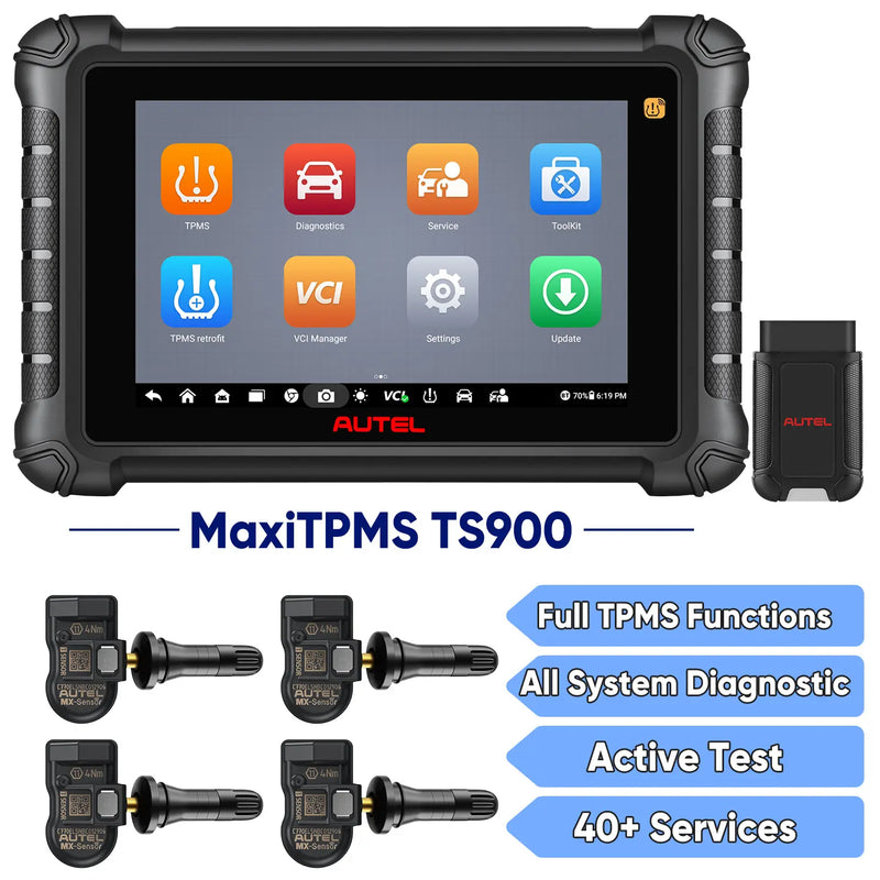 Autel MaxiTPMS TS900 | TPMS Programming Tool | Full TPMS Functions | Program MX Sensor | Bi-Directional Control | All System Diagnostics | 40+ Reset Services | Upgrade of TS608/MX808TS/MK808TS