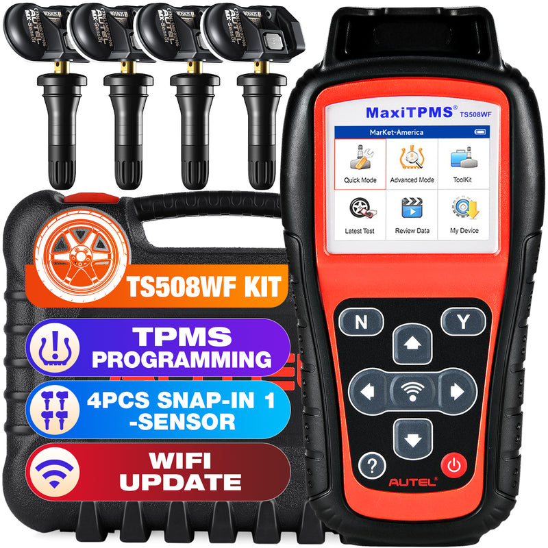 Autel MaxiTPMS TS508WF | WiFi TPMS Programming Tool With 4 PCS MX-Sensors, Activate/Relearn/Reset/Diagnosis All Sensors, Program MX-Sensors (315/433MHz)