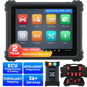 【2-Year Free Update】Autel MaxiCOM Ultra Lite S Intelligent Diagnostic Scanner with Topology Mapping and J2534 ECU Programming Tool