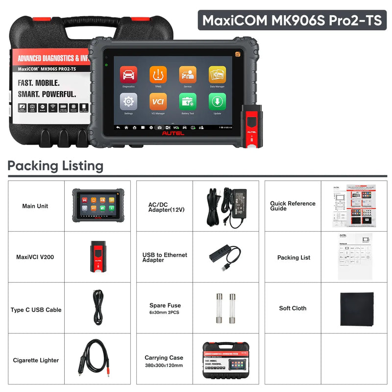 autel maxicom mk906s pro2-ts packing list