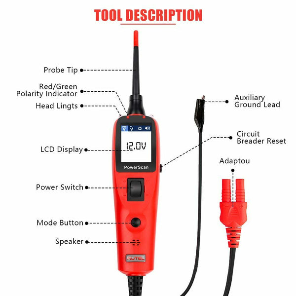 Autel PowerScan PS100 Automotive Power Probe Circuit Tester