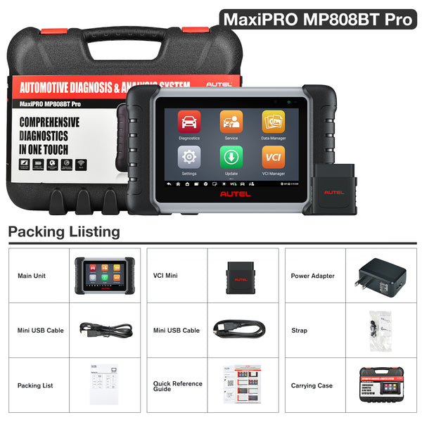 Autel MaxiPRO MP808BT PRO Wireless Diagnostic Scanner Package