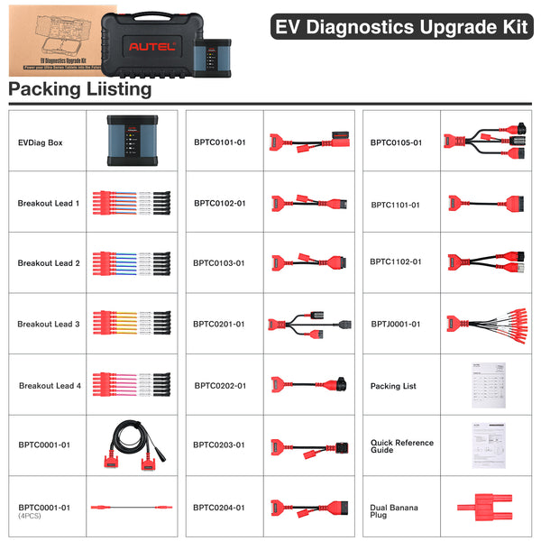 Autel Maxisys EVDiag Electric Vehicle Diagnostics Upgrade Kit, EVDiag Box & Adapters for Battery Pack Diagnostics, Compatible with MaxiSYS Ultra/Ultra ADAS/ MS919/ MS909
