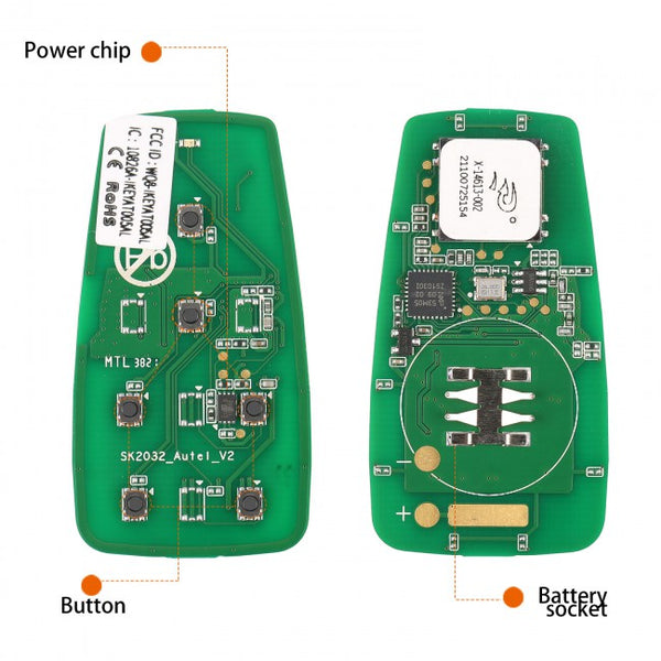 AUTEL IKEYAT006BL Independent 6-Button Universal Smart Key - Left & Right Doors / Trunk