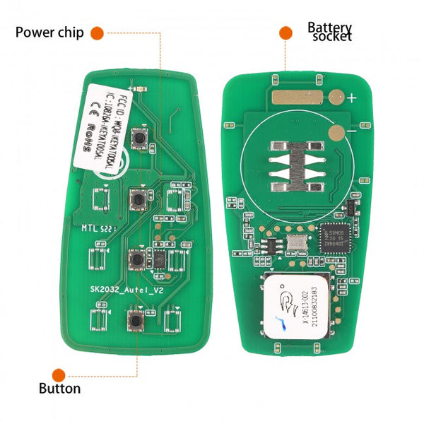 AUTEL IKEYAT004BL Independent 4 Button Universal Smart Key - Remote Start