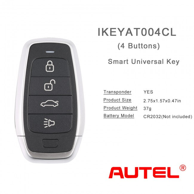 AUTEL IKEYAT004CL | Independent 4 Button Universal Smart Key - Trunk