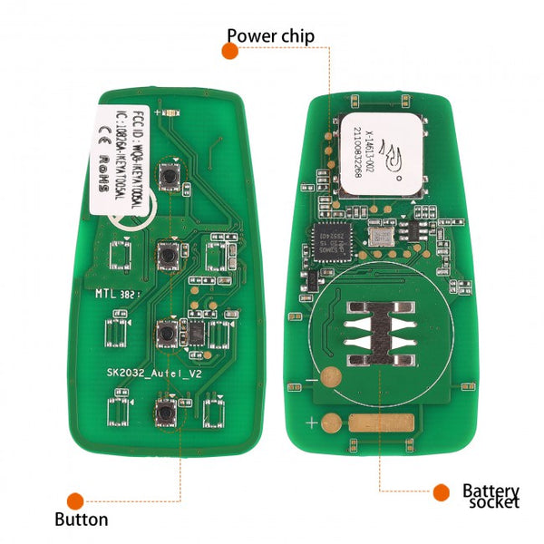 AUTEL IKEYAT004DL Independent 4 Button Universal Smart Key - Remote Start or A/C