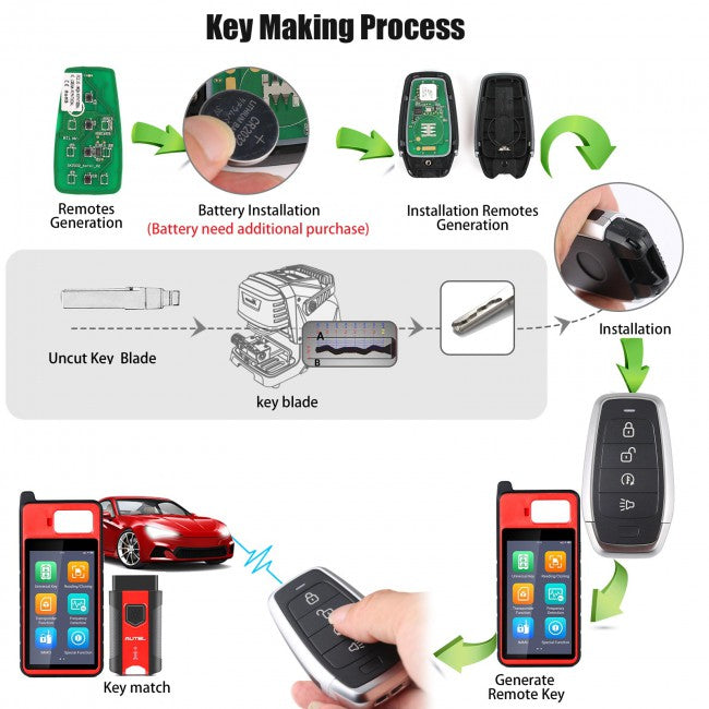 AUTEL IKEYAT004DL | Independent 4 Button Universal Smart Key - Remote Start or A/C