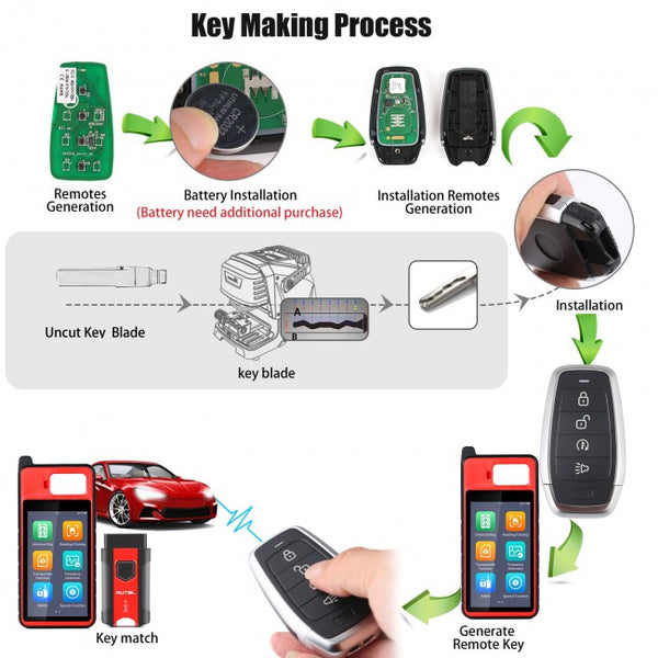 AUTEL IKEYAT004DL Independent 4 Button Universal Smart Key - Remote Start or A/C