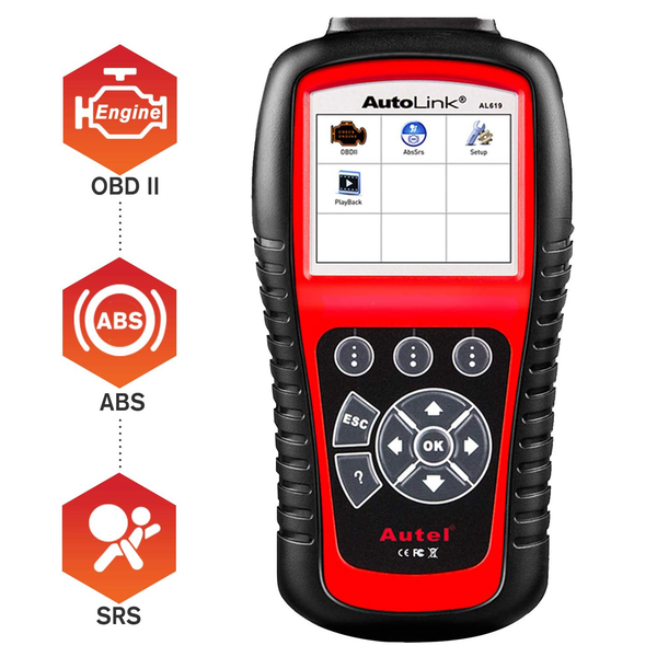 Autel AutoLink AL619 OBD2 Scanner ABS & SRS Airbag Car Diagnostic Scan Tool, Advanced Ver. of AL519/ ML519 Code Reader