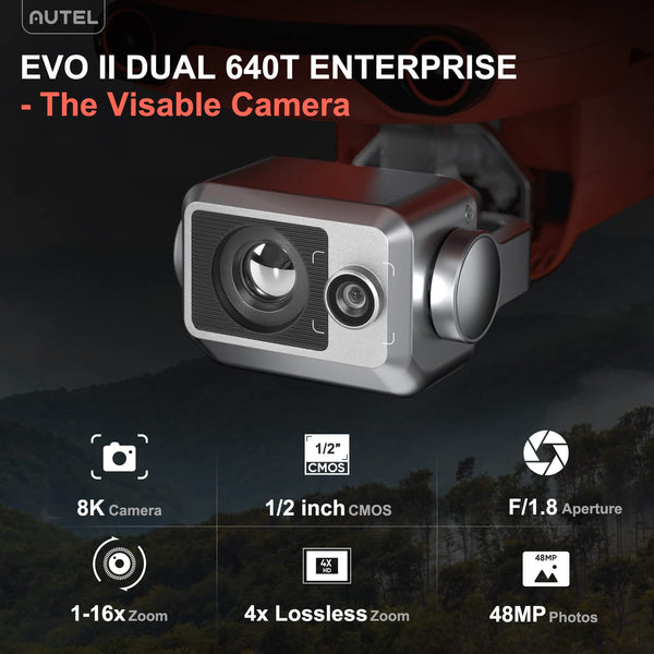 Autel Robotics EVO II Dual 640T Infrared [V2] Thermal Drone Enterprise Rugged Bundle, 640*512 Thermal Camera, 42Min Max Flight Time, 360° Obstacle Avoidance
