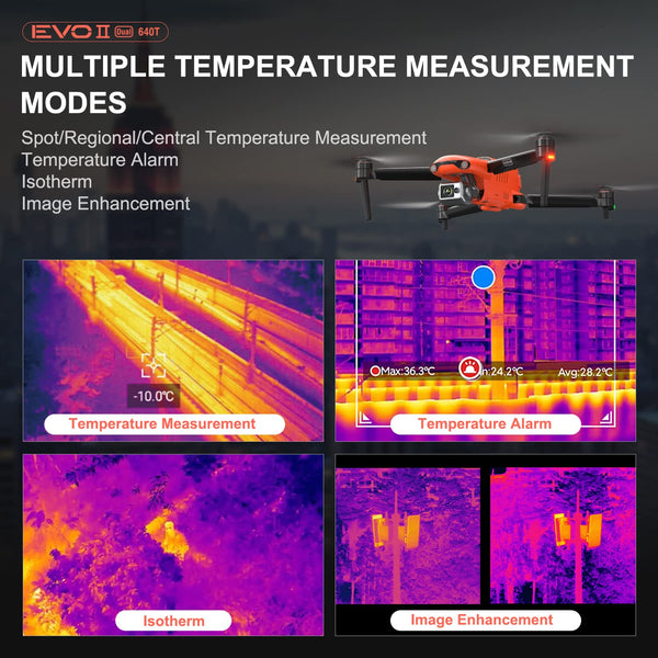 Autel Robotics EVO II Dual 640T Infrared [V2] Thermal Drone Enterprise Rugged Bundle, 640*512 Thermal Camera, 42Min Max Flight Time, 360° Obstacle Avoidance