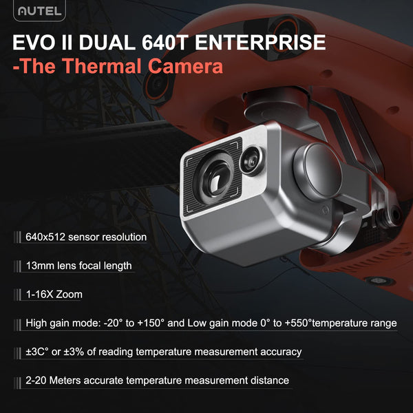 Autel Robotics EVO II Dual 640T Infrared [V2] Thermal Drone Enterprise Rugged Bundle, 640*512 Thermal Camera, 42Min Max Flight Time, 360° Obstacle Avoidance