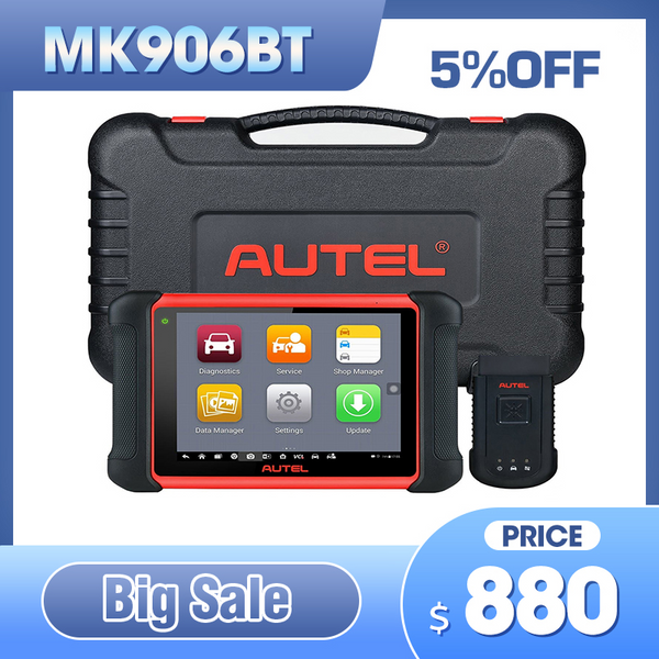 Autel MaxiCOM MK906BT Diagnostic Scan Tool with ECU Coding, Bi-Directional Control, All System Diagnostics, 31+ Services (Same function as MS906BT/MS908/MK908)