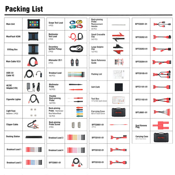 Autel Maxisys Ultra EV Packing List