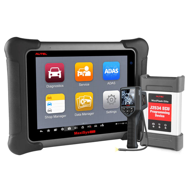 【2-Year Free Update】Autel Maxisys Elite Diagnostic Tool with J2534 ECU Programming Device, Include Full Set Non-OBDII Adapter, Upgraded Version of MK908P