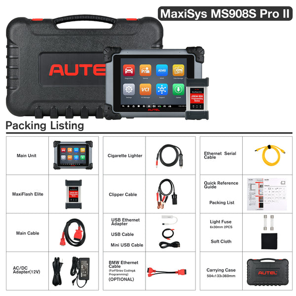 Autel MaxiSys MS908S Pro II Diagnostic Scan Tool, 2023 Newest Scanner with ECU Programming/ Coding, 36+ Services, Active Tests, Full Systems, Android 10, FCA Autoauth, Upgraded MS Elite/ MS908S Pro