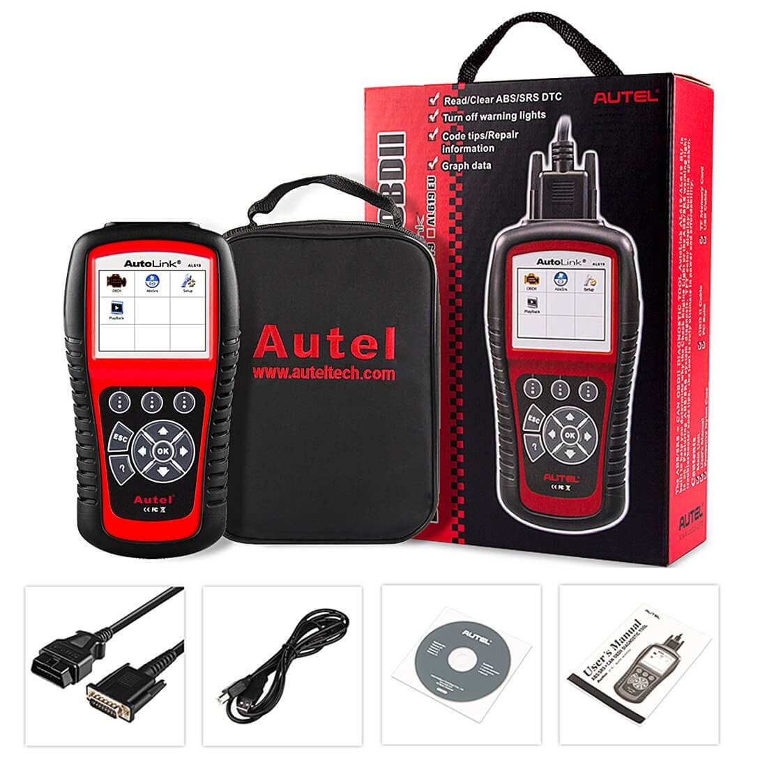 obdprice.com - $79 AUTEL AutoLink AL619 Code Reader Tool Free Delivery