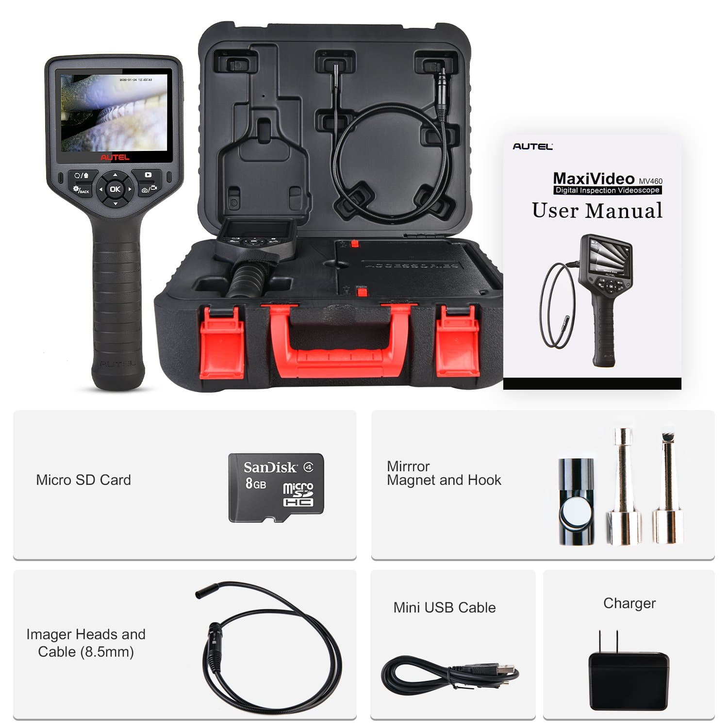 Autel MV460 Maxivideo 1080P HD Videoscope Digital Inspection