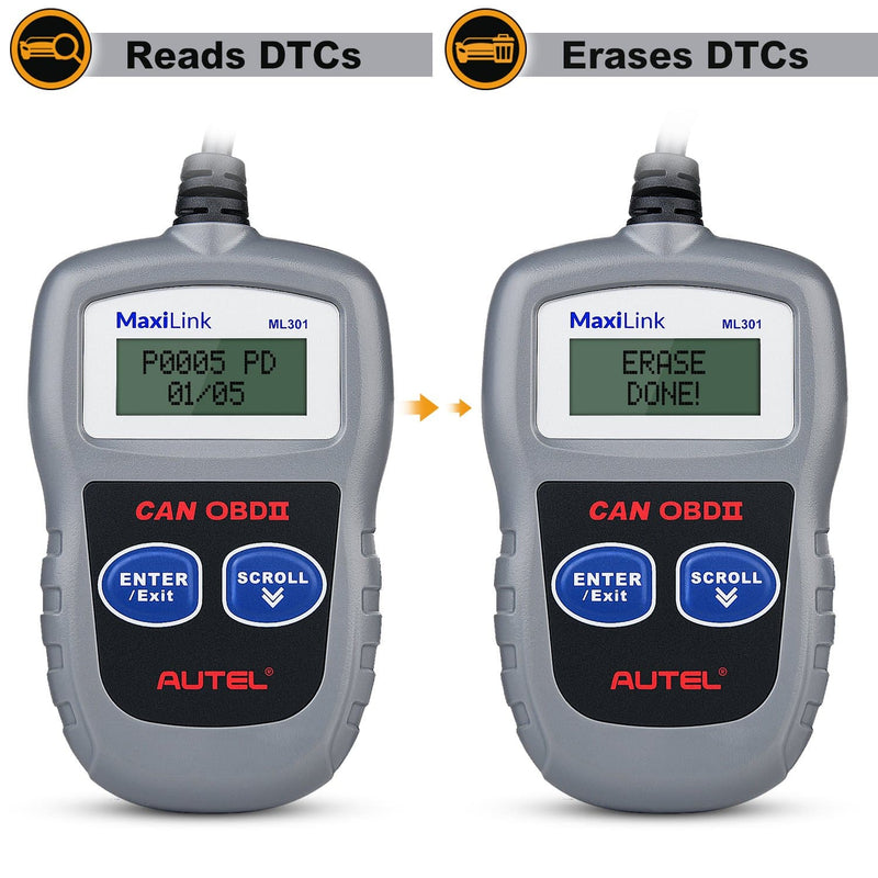 Autel MaxiLink ML301 OBD2 code reader read & eraze car fault code